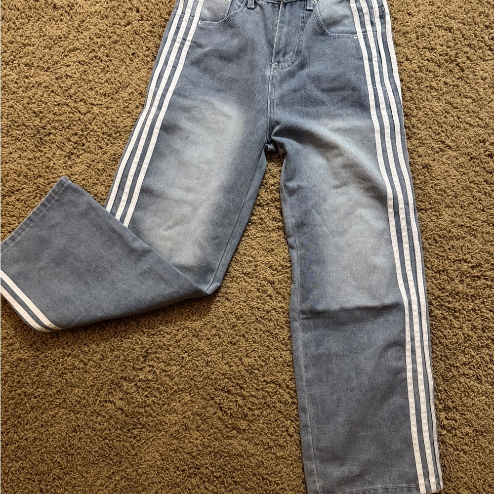 Blue Jeans with White Stripes